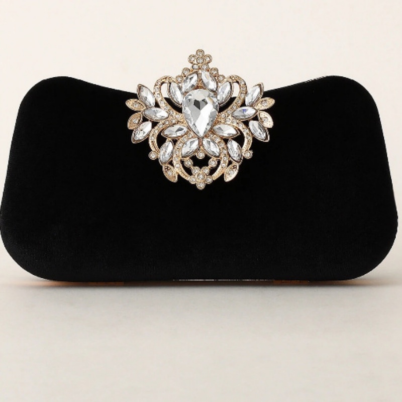 Dark Green Velvet Clutch Bag L - Women Bags Green recension och pris