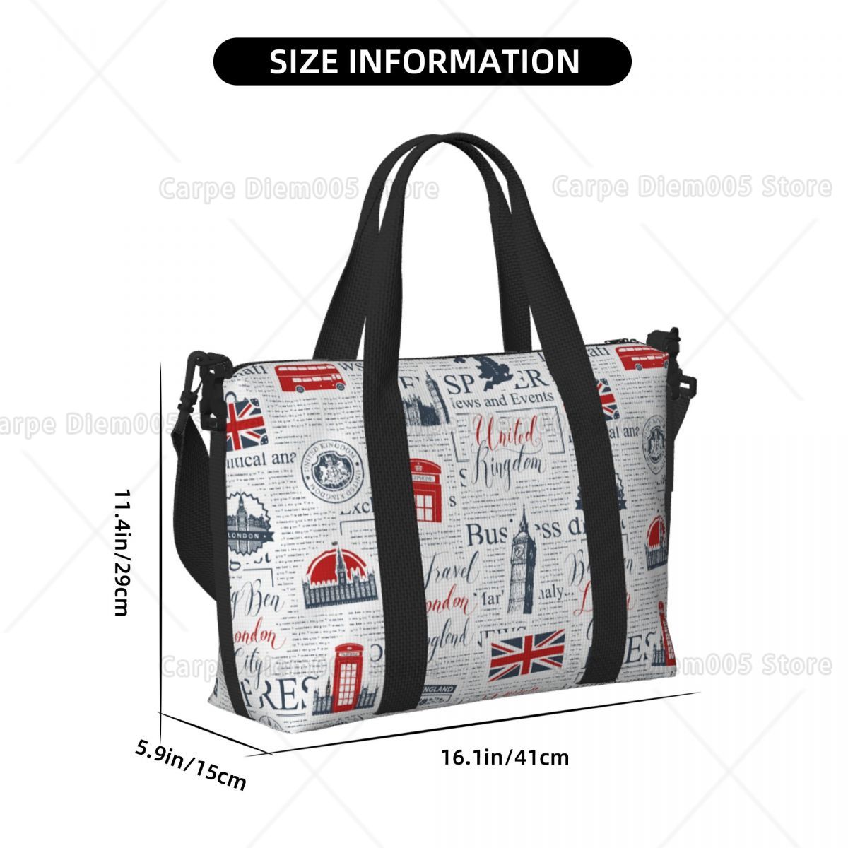 Vintage UK London Newspaper Tr - Women Bags In Uk recension och pris