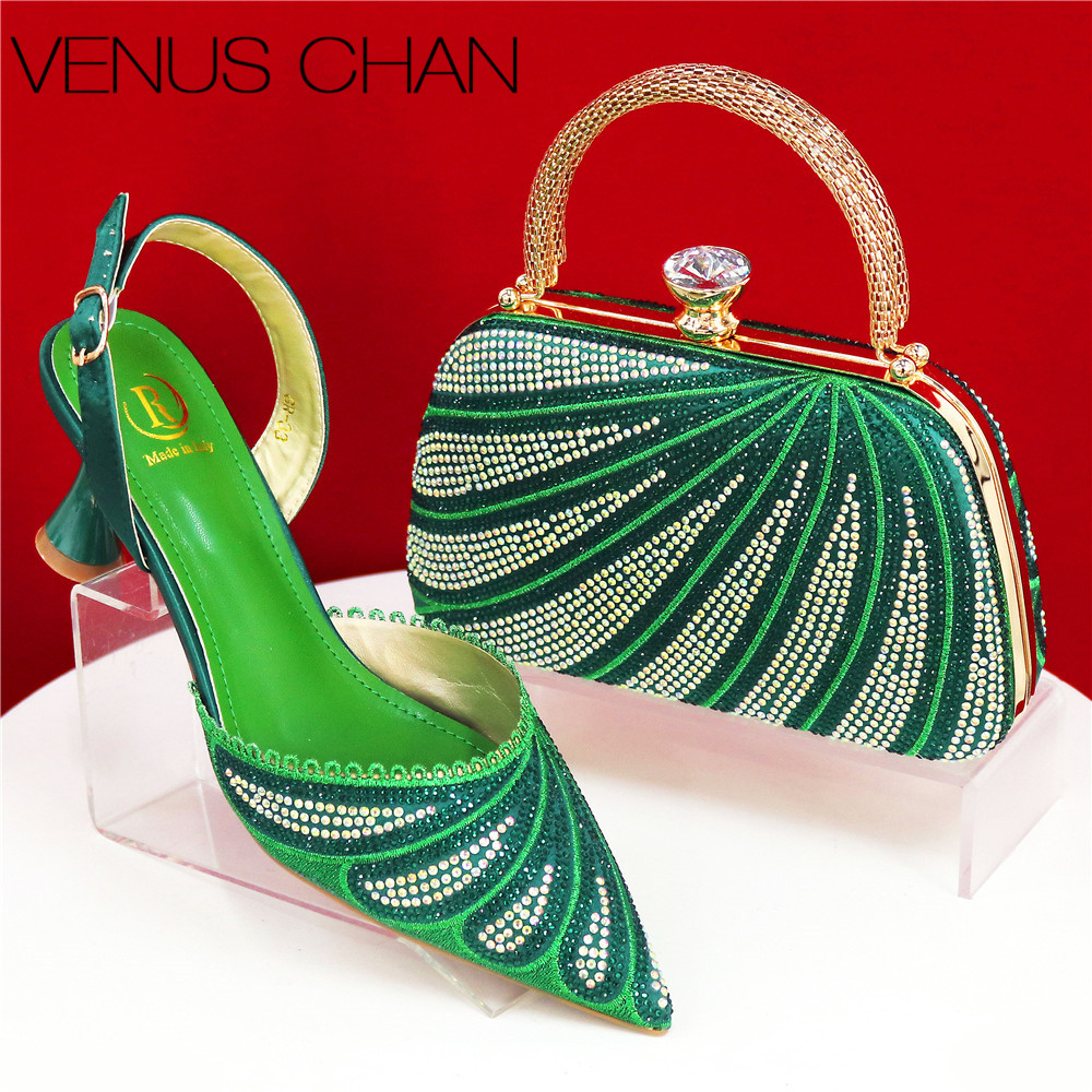 Sparkling Rhinestone Green Pum - Women Bags Green recension och pris