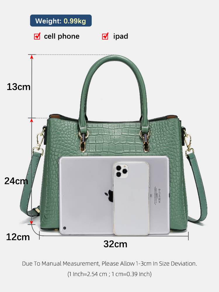 Zency Women's Genuine Leather  - Women Bags Green recension och pris