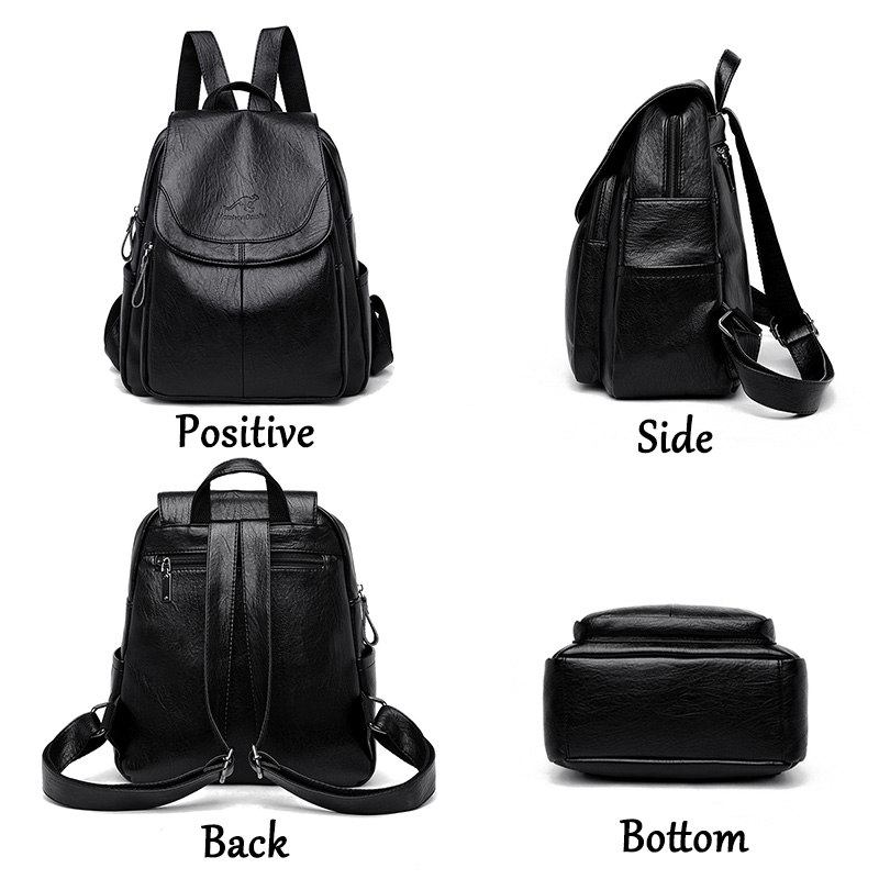 Vintage Soft Leather Backpack  - Women Bags White recension och pris