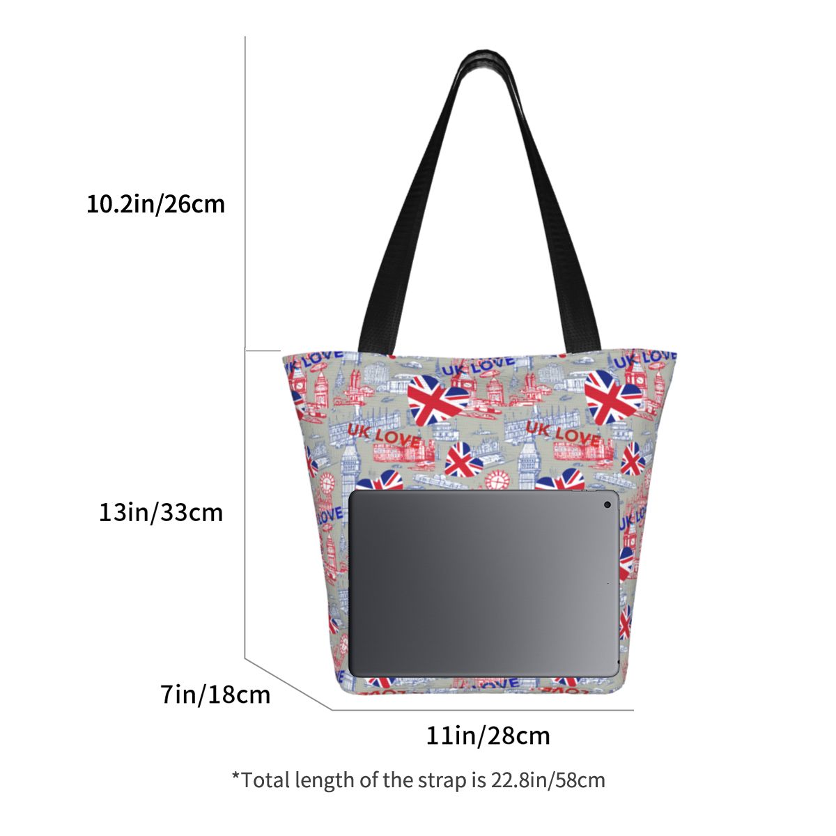Custom Flag Of The UK Love Gro - Women Bags In Uk recension och pris