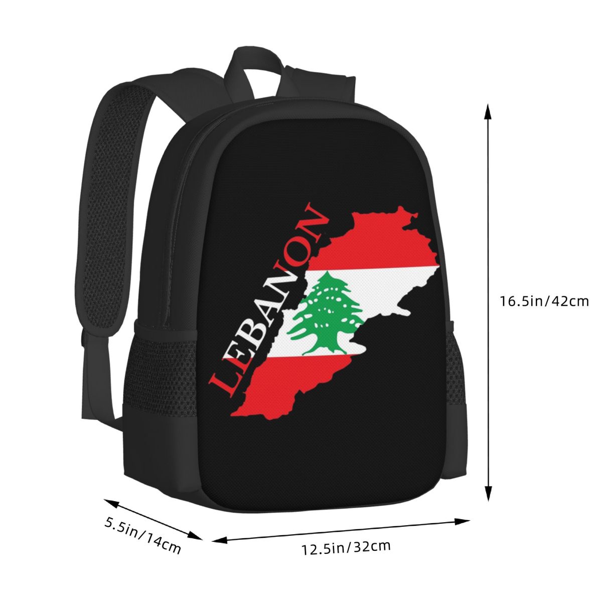 Lebanon Flag Map Student Backp - Women Bags Lebanon recension och pris