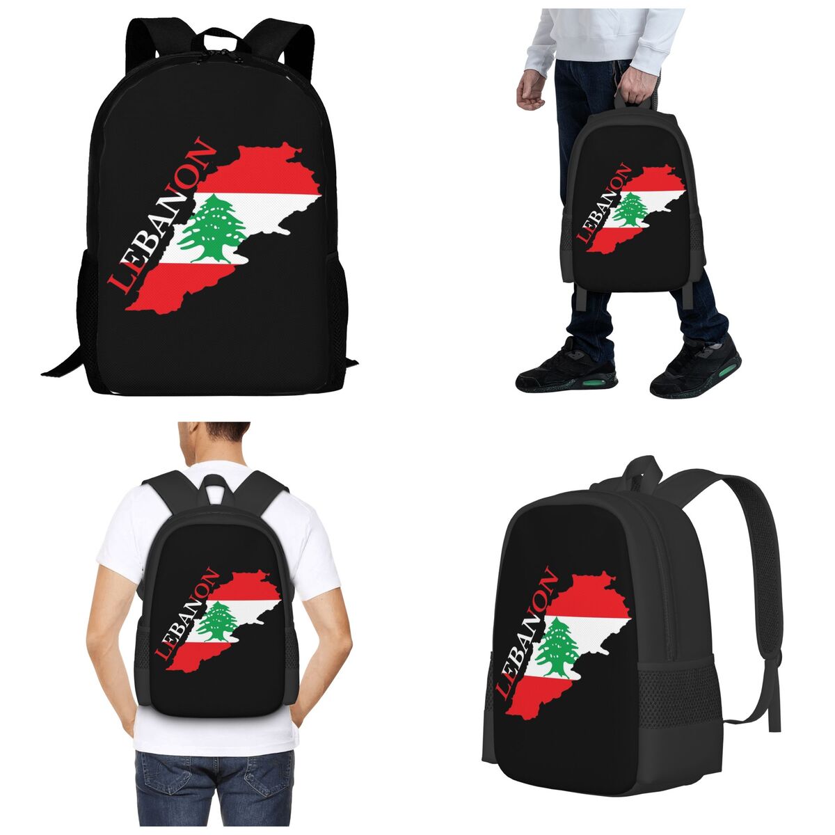 Lebanon Flag Map Student Backp - Women Bags Lebanon recension och pris