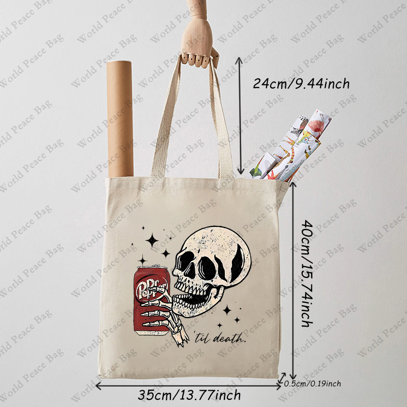 1pc Till Death Dr. Pepper Skel - Women Bags White recension och pris