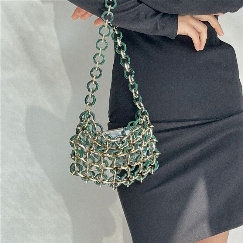 Green Metallic Hauberk Shoulde - Women Bags Green recension och pris