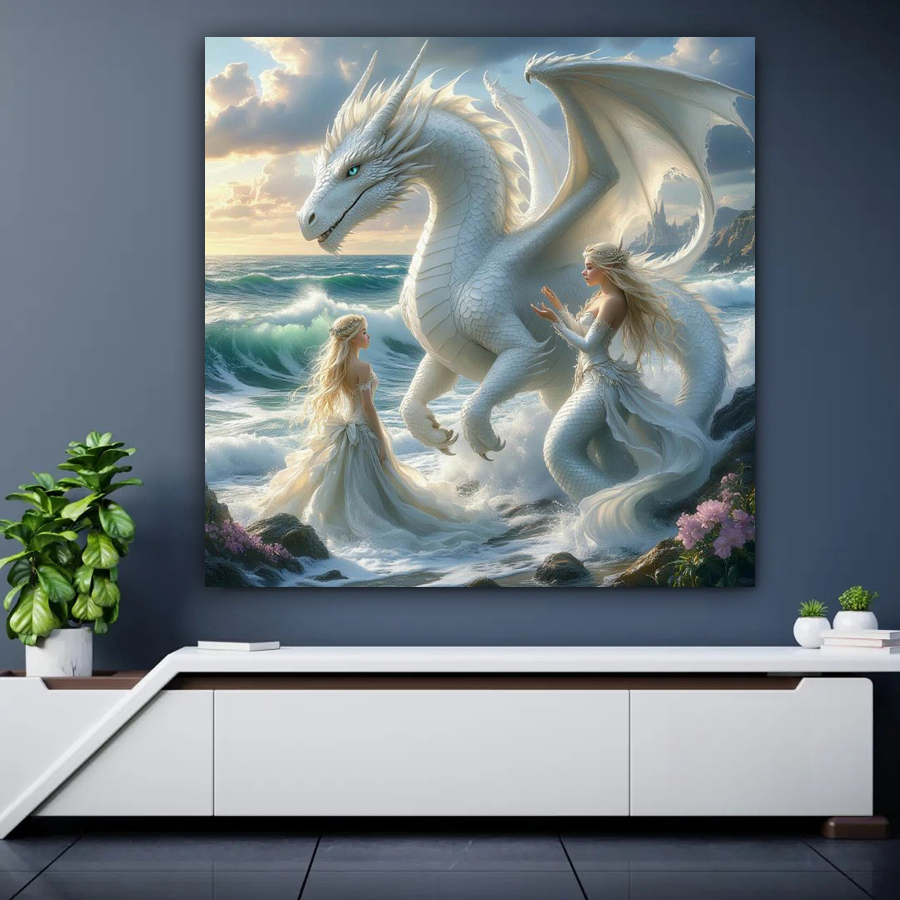Woman and White Dragon Diy Dia - Women'S Bags New Collection recension och pris