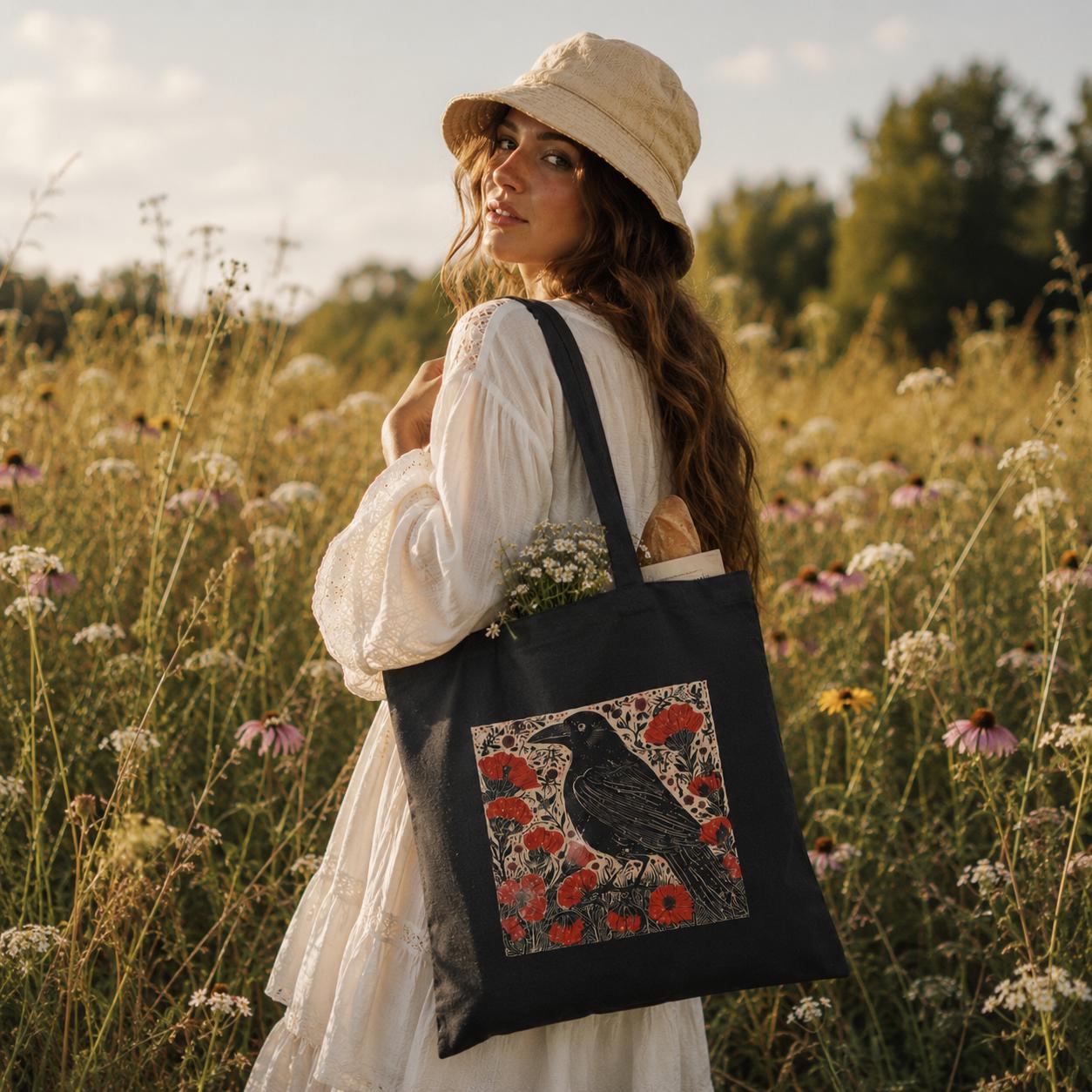 Whimsigoth Crow Canvas Tote Li - Women Bags Edgars recension och pris