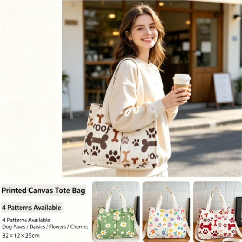 Fashion Corduroy Eco Bag, Larg - Women Handheld Bags recension och pris