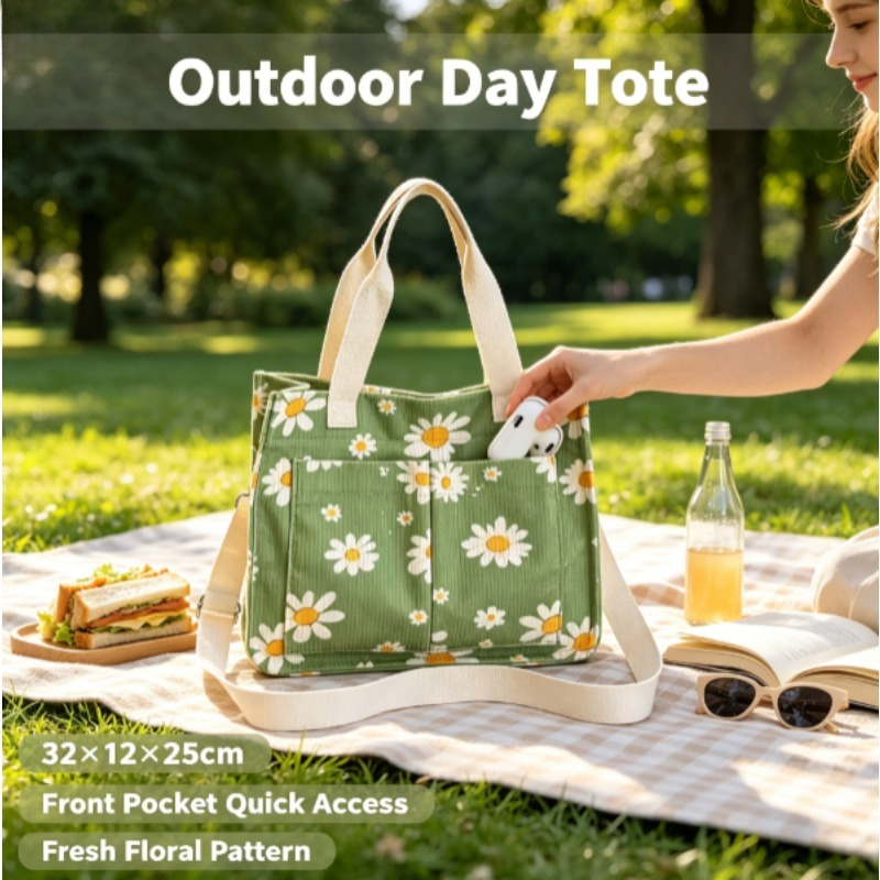 Fashion Corduroy Eco Bag, Larg - Women Handheld Bags recension och pris