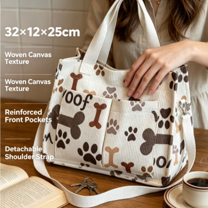 Fashion Corduroy Eco Bag, Larg - Women Handheld Bags recension och pris