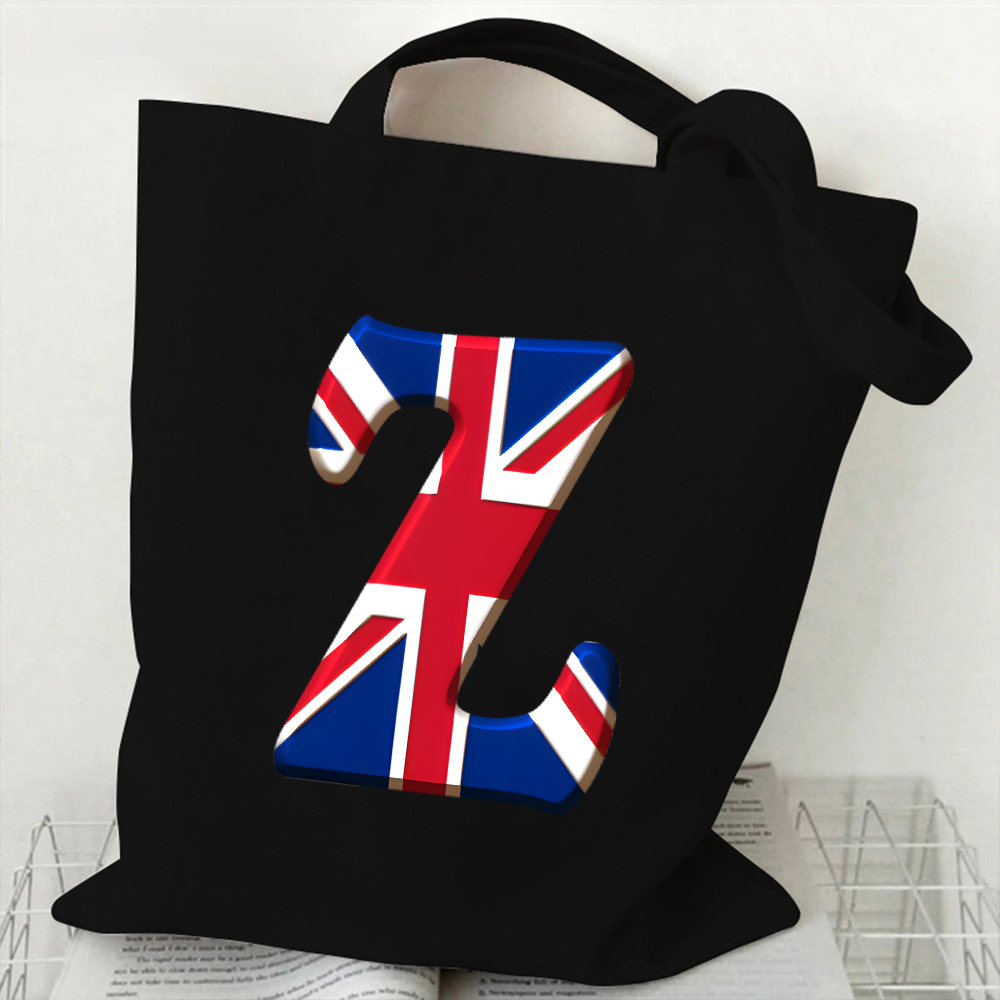 A-Z 26 Letter Canvas Tote Bag  - Women Bags In Uk recension och pris