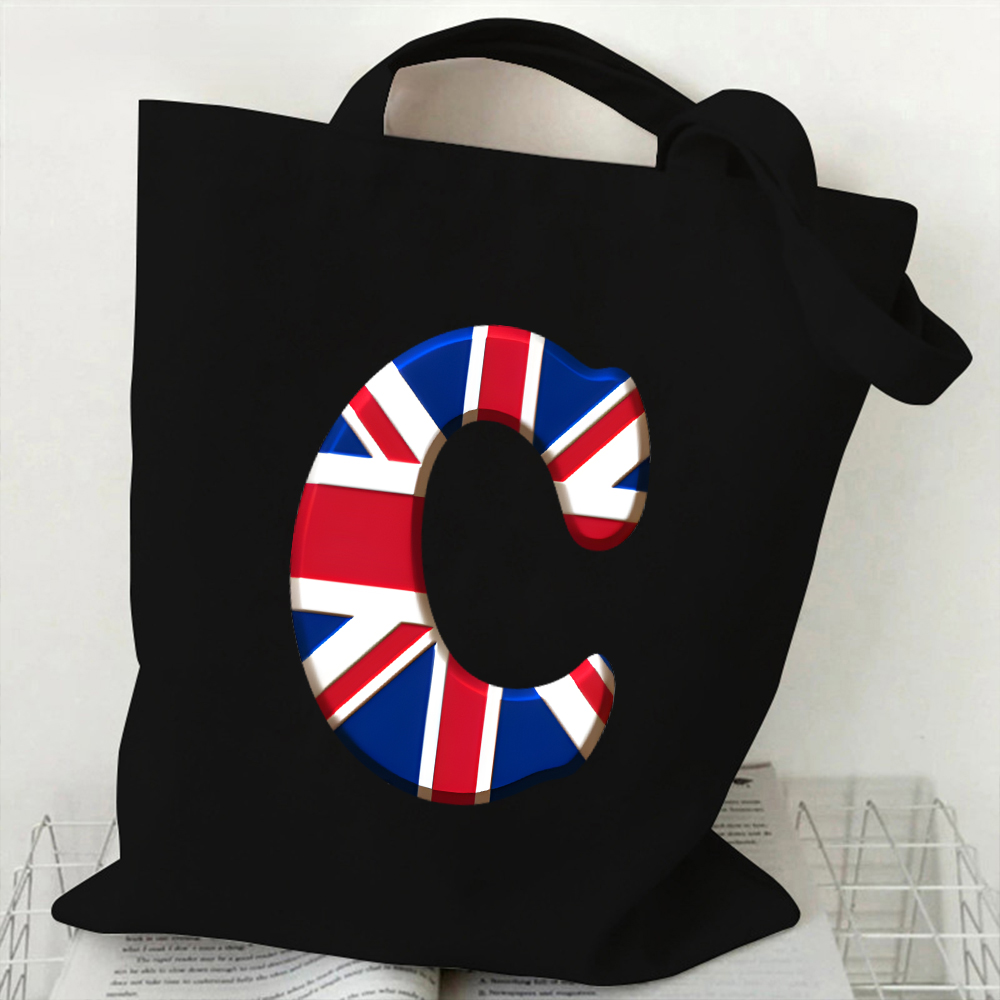 A-Z 26 Letter Canvas Tote Bag  - Women Bags In Uk recension och pris