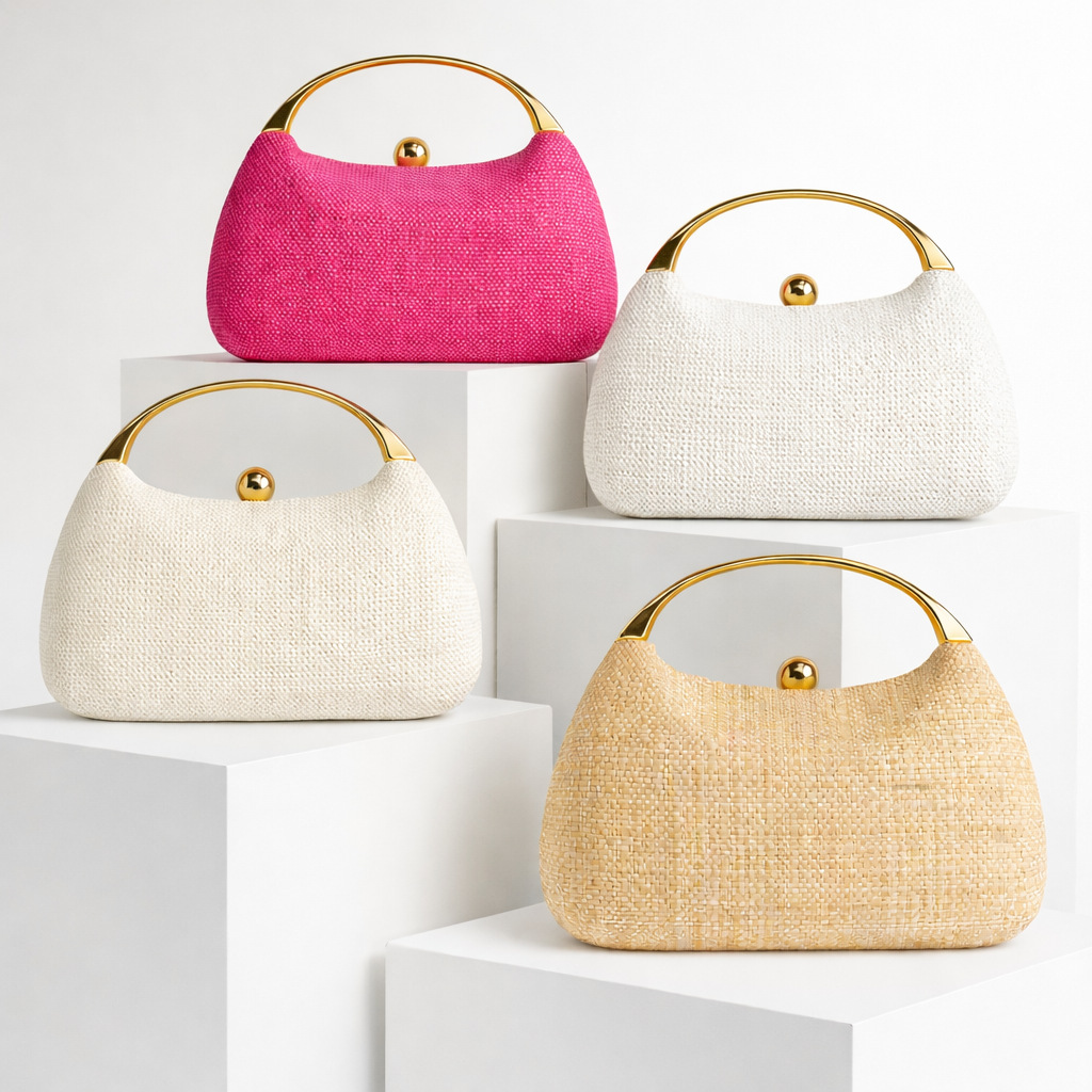 Fashion Elegant Straw Woven Cl - Women Handheld Bags recension och pris